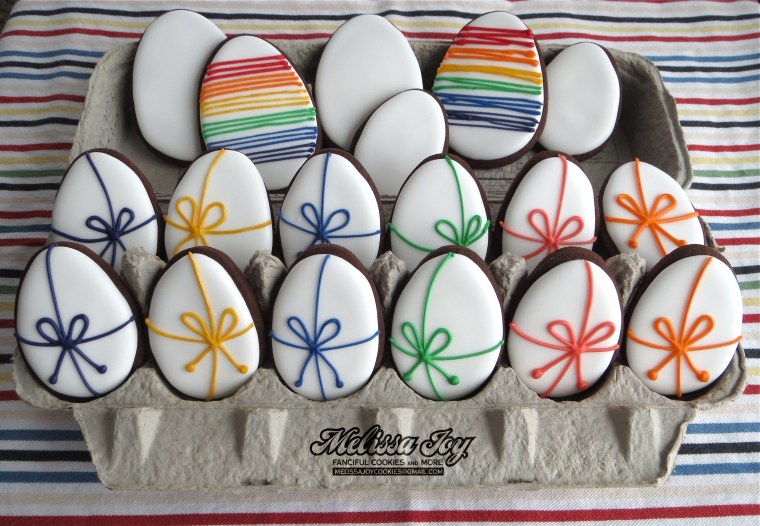 rainbow eggs in carton