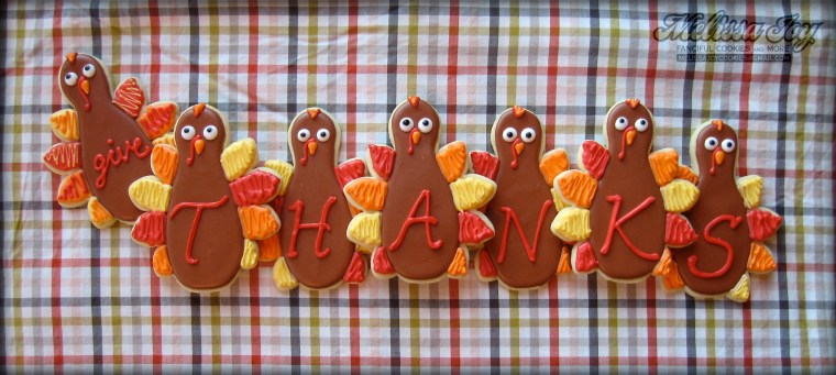 Give Thanks Turkeys by Melissa Joy Cookies