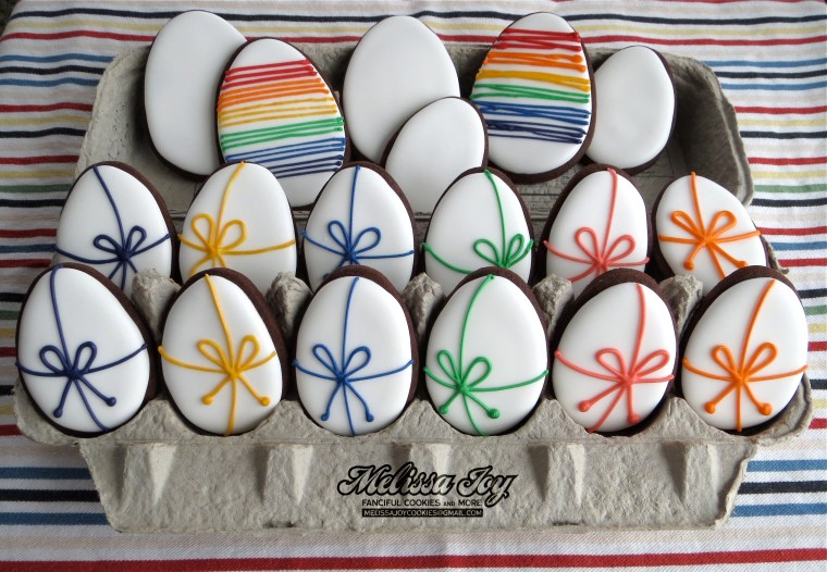 Rainbow Easter Egg Cookies by Melissa Joy Cookies