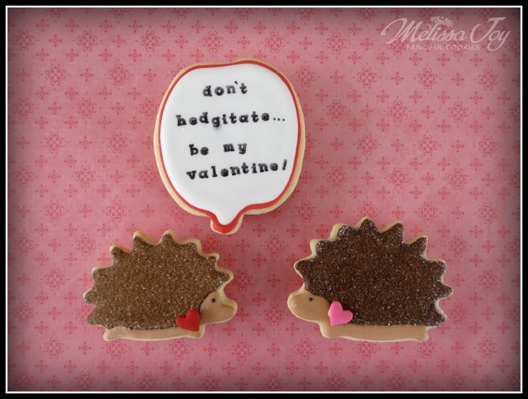 Valentine's Day Hedgehog Cookie by Melissa Joy Cookies