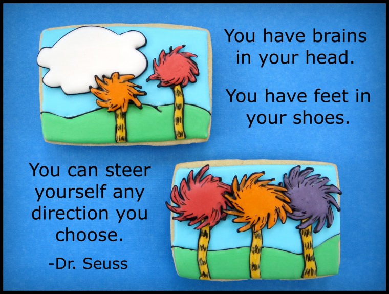 Dr. Seuss Truffula Tree cookies by Melissa Joy