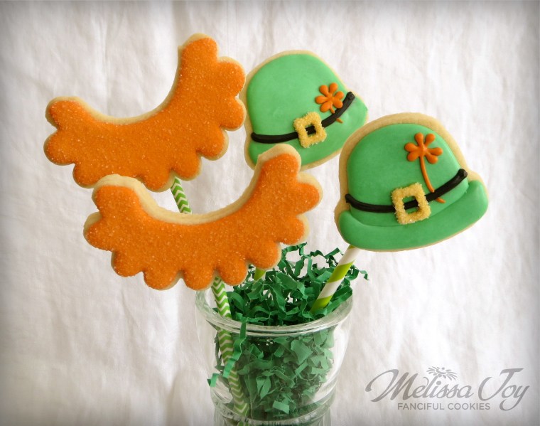 St. Patrick's Day Hat and Beard cookies by Melissa Joy.jpg