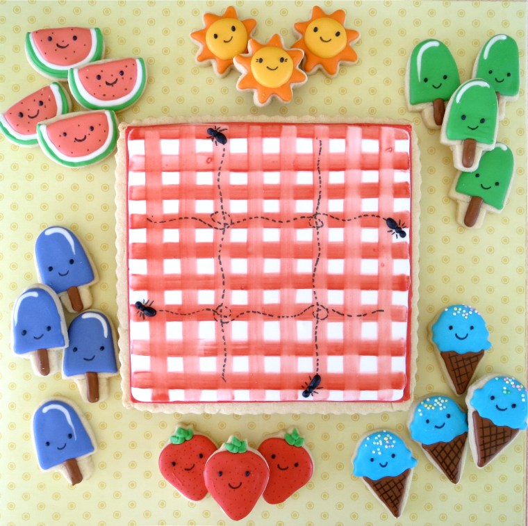 Tic Tac Toe Cookie for Summer by Melissa Joy Cookies