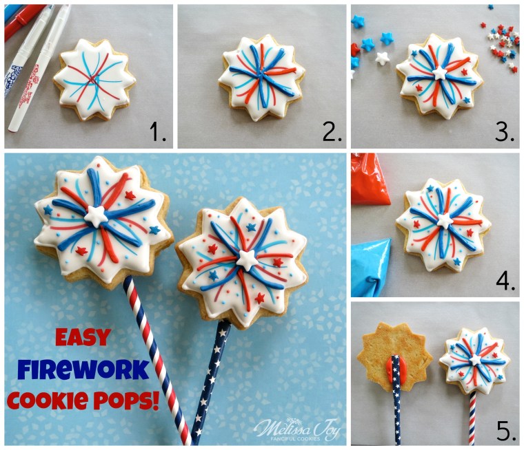 Easy firework cookies by Melissa Joy